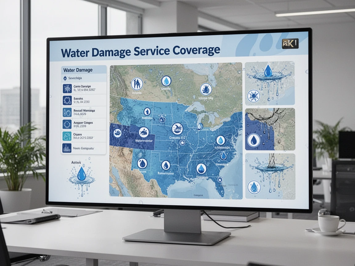 Water Damage Service Areas Map